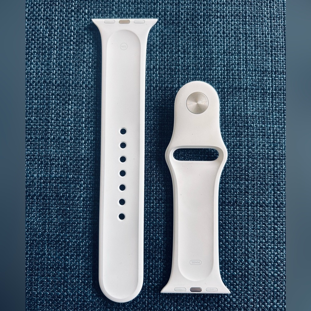 Apple Watch sport band 38mm M/L white genuine OEM; never used/worn